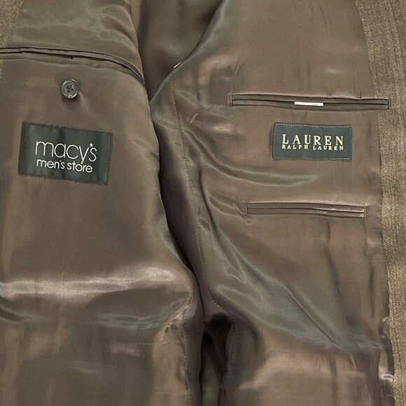 44L NWOT Lauren Ralph Lauren Brown Herringbone Wool Sport Coat Blazer Jacket - Picture 15 of 16